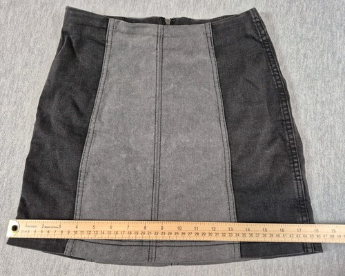 Free People Skirt Mini Femme Women Size 6 Gray Black Stretch Back Half Zip - Picture 21 of 21