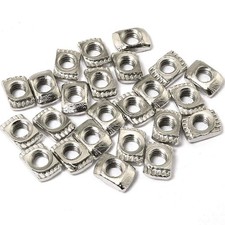 1515 Series 24-Pack M3 T-Nuts,Carbon Steel Nickel-Plated Half Round Roll in S...