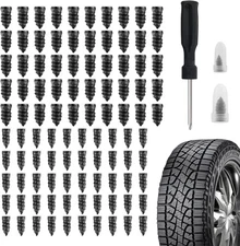 100 Pcs Rubber Tire Nail Repair Kit Screw In Tire Plugs for Car Truck SUV Van