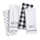 Home Fashions Farmhouse Living Sentiments Kitchen Towels, 18" x 28" (Set of 4...