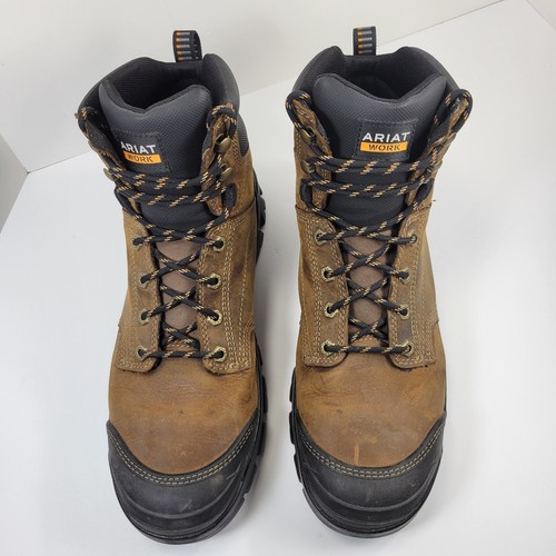 Ariat Work Boots Brown Leather Steel Toe Men's Size 11.5 D Gently Worn No Flaws - Imagen 6 de 18