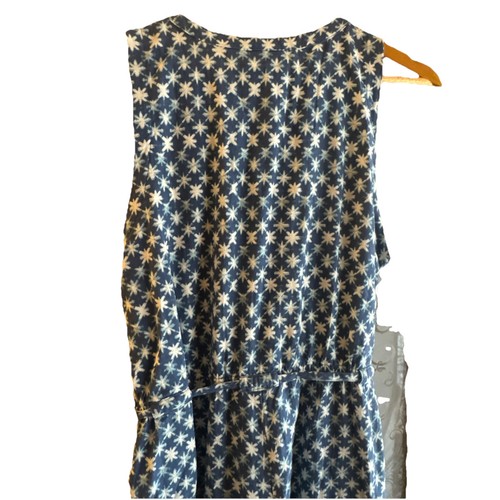 BoHo Jumpsuit XL Travel Vacay Tie Cotton Blue Free People Natural Beach Coastal - Picture 8 of 11