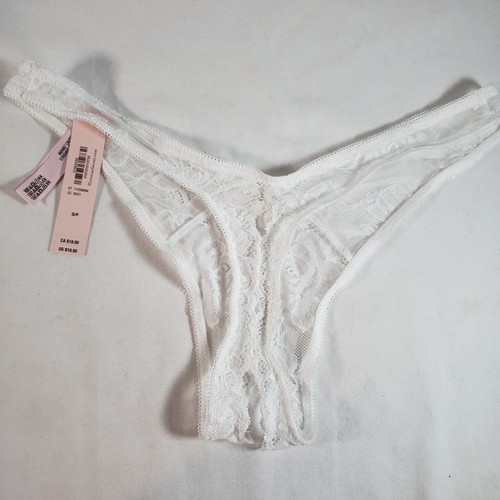 Victoria's Secret ouvert-Tanga Rose Spitze hochbeinig transparent Blumenmuster - Bild 13 von 21