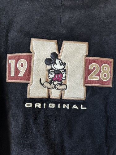 Giacca Letterman Vintage Topolino Disney Store Ricamata Varsity Pelle Tg L - Foto 9 di 9