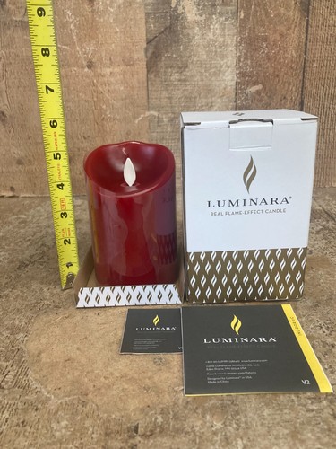 Luminara Candela LED Increspatura Acqua Senza Fiamma Sfarfallio Alimentato a Batteria 5'' Rosso - Foto 4 di 7
