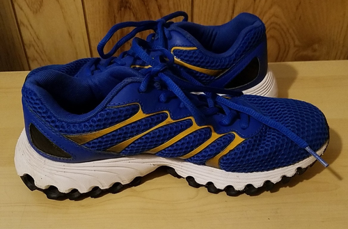 K-SWISS MEN'S SIZE 6 TUBES COMFORT 200 (07112-408) BLUE AND GOLD PRE-OWNED VGC - Picture 2 of 7