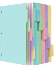 Binder Dividers with 5 Tabs Bulk 250 Packs (50 Sets) Colorful 8.5x11 Inches f...