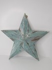 Large distressed wood duck egg green star, nautical star, Christmas rustic star