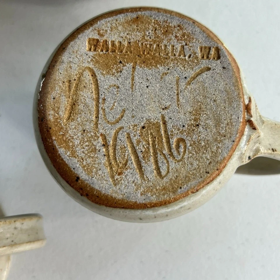 Juego de 11 tazas/cremas de cerámica Art Studio firmadas Neher 1986 de colección 4" lanzadas a mano Foto 3 de 4