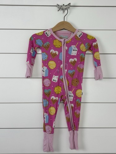LITTLE SLEEPIES Sz 0-3m One Piece Sleeper Bamboo Zippy Pink Cookies & Milk - Bild 1 von 5