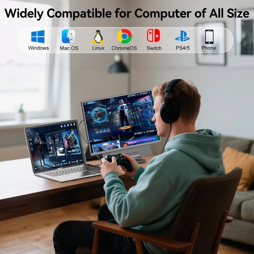 23.8" Laptop Screen Extender, 1080P FHD IPS Portable Monitor with Rotatable - Zdjęcie 2 z 9