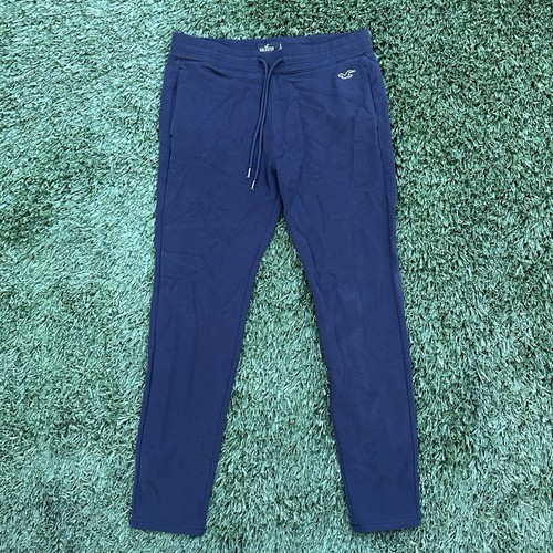 Hollister Mens Navy Blue Slim Fit Fleece Jogger Sweatpant Casual Large 34x31 EUC