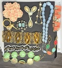 Vintage Gold Tone Floral Brooch Necklace Costume Lisner Bracelet Jewelry Lot
