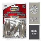 Command™ Medium Designer Hook, Brushed Nickel 3 Pack 6 Pack