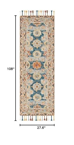  Aspen Collection Runner Rug - 2'3" x 9', Grey & Navy, Handmade Boho Braided  - Image 3 of 4