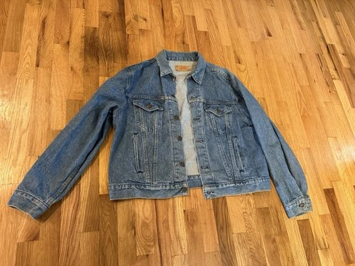 Vintage Levis Denim Jean Jacket Mens XL 50 Blue Trucker 70506 0214 USA 90s SHORT