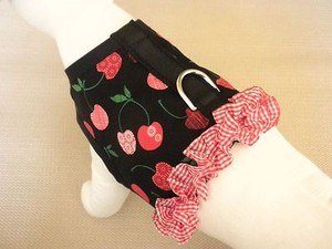 Cherry-Ruffle-Dog-Harness-Vest-Clothes-Apparel