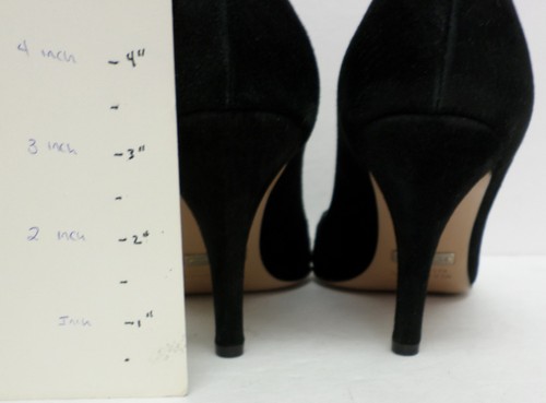 NICOLE MILLER Size 10 Black Suede Peep Toe Heels Pumps Shoes from Italy - Picture 7 of 7