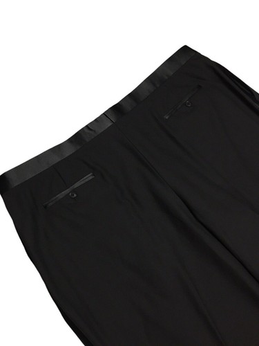 Pronto Uomo Men Black Tuxedo Suit 54R Wool Two Piece Pleat Pants Size 50x29.5 - Picture 10 of 16