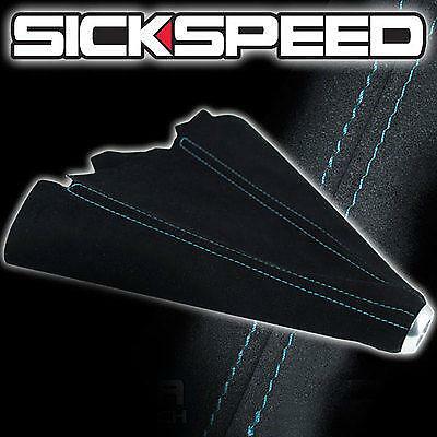 TEAL STITCH BLACK SUEDE SHIFT BOOT FOR M/T MANUAL SHIFT GEAR COVER SHIFTER E - Picture 1 of 1