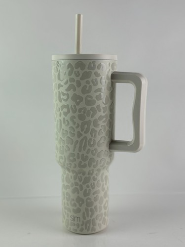 Simple Modern Cream Leopard 40 oz Trek Tumbler With Handle Cupholder Friendly - Picture 5 of 5
