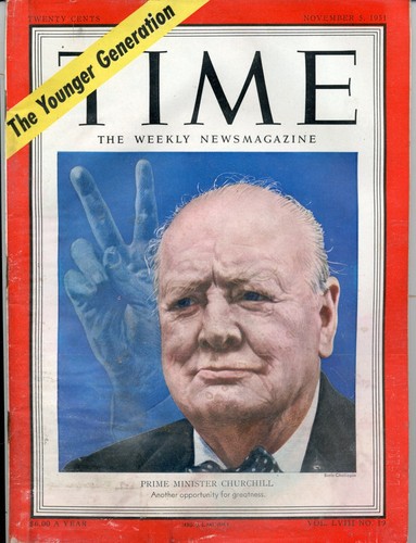 1951 -TIME- Vintage WINSTON CHURCHILL PRIME MINISTER Magazine - November 5