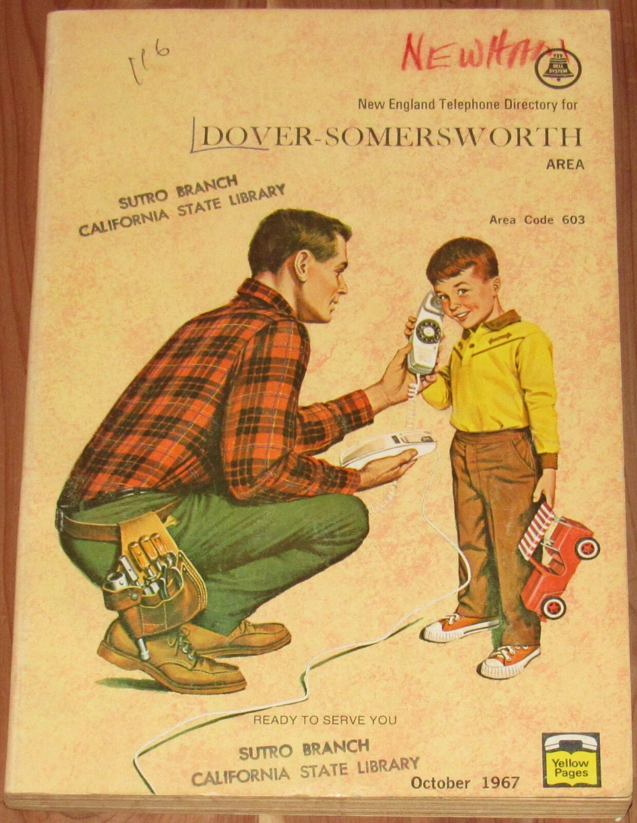 1967 NEW HAMPSHIRE TELEPHONE DIRECTORY, DOVER SOMERSWORTH AREA