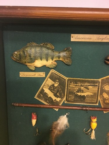 Caja de sombra de pesca americana de colección, decoración de cabaña o guarida para el hogar - Imagen 3 de 12