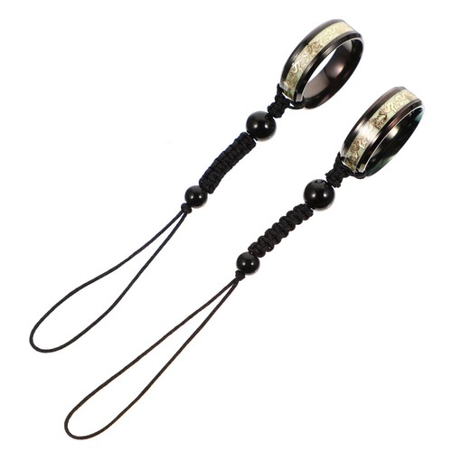 2 Pcs Mobile Phone Straps Cell Ring Lanyard Steel Luminous Finger - Zdjęcie 11 z 12