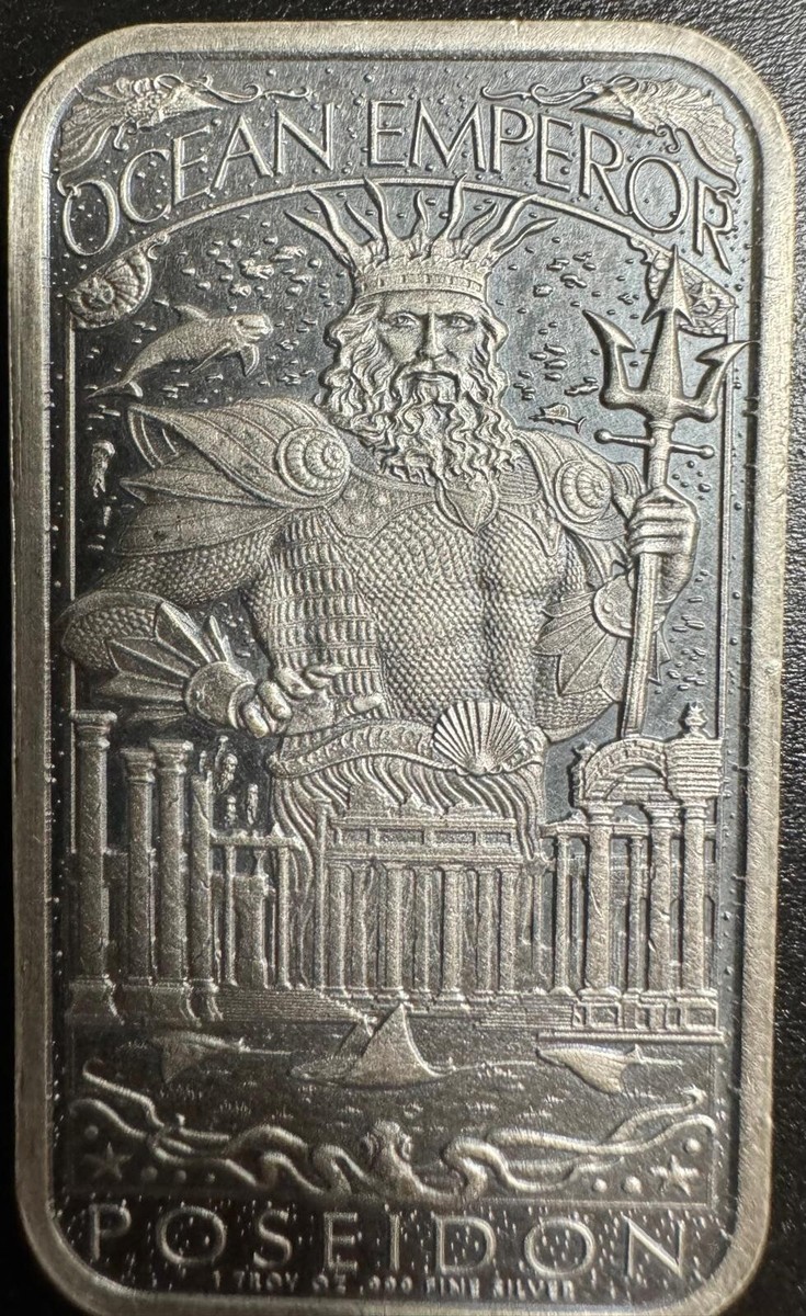 1 オンス　銀貨　 ATLANTIS　Cities Series POSEIDO Mason Mint Poseidon Atlantis 1 oz Silver Round Coin