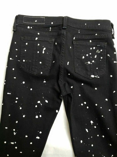 Rag & Bone Size 27 Black Coal Splatter Women's Skinny Jeans NEW - Picture 5 of 11