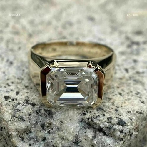 10K Solid Gold Natural Diamond Mother Solitaire Prong April Birth Ring Jewelry - Picture 3 of 13