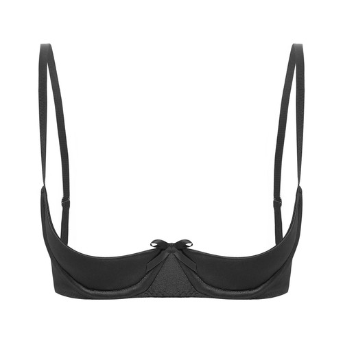 Womens Bralette Cut Out Balconette Satin Bra Nightclub Party Lingerie Teddy - 第 22/61 張圖片