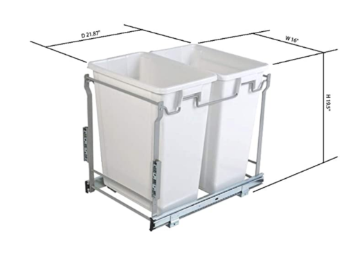 Pull Out Trash Cans - Kitchen Cabinet Organizer Pullout In-Cabinet - Picture 11 of 31