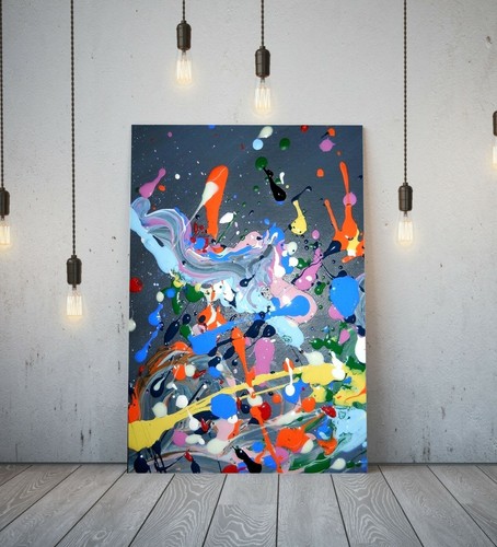 JACKSON POLLOCK 18- FRAMED CANVAS ARTIST WALL ART PAPER PICTURE PRINT- BLACK - Picture 1 of 16