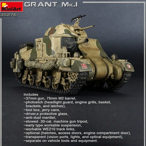 MINI ART 35276 1/35 M3 GRANT MK1 TANK KIT - Picture 3 of 4