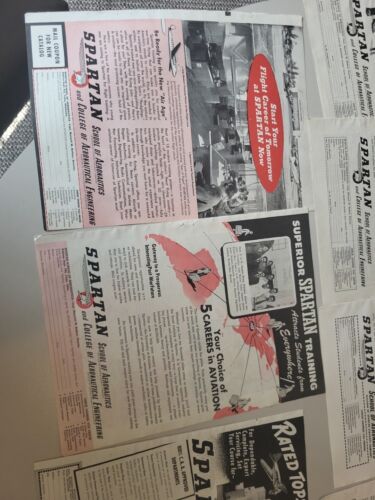 Lot (13) Spartan School of Aeronautics WW2 Flying Popular Aviation Print Ads - Picture 3 of 9