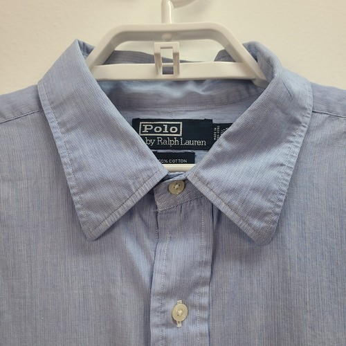 Polo Ralph Lauren Hemd mit Knopfleiste Herren 17,5 Tall Blau Baumwolle Logo Langarm - Bild 3 von 12