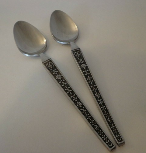 2 Table Spoons Tablespoon Cordova Riviera MCM Japan Floral Scrolls
