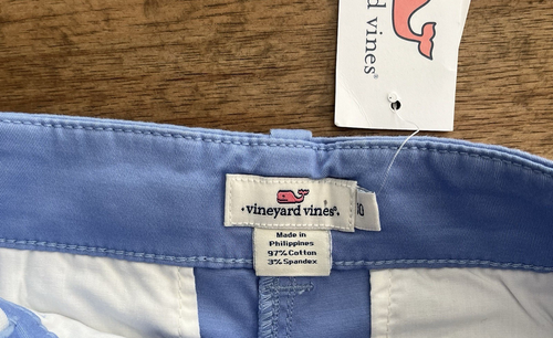 NWT Vineyard Vines Blue Chino Shorts Adjustable Waist Girls Size 10 - Picture 3 of 7