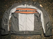 Harley Davidson Men  s 2 in 1 Padded Motorcycle Jacket/Tall Large/BLK/Gray/Orange