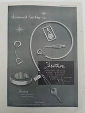 1946 Forstner snake keychain money clip tie clasp watch band vintage jewelry ad