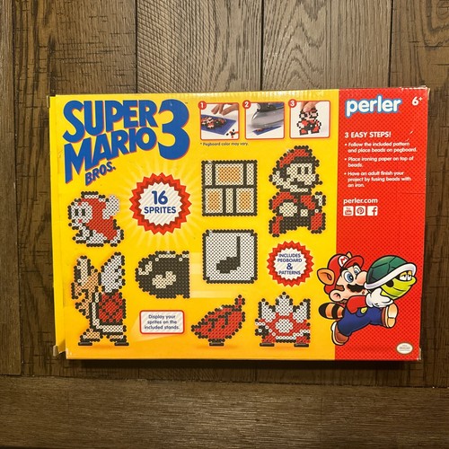 Kit de cuentas fundidas Super Mario Bros. 3 Perler 4.000 cuentas 2017 nuevo en caja abierta - Imagen 3 de 5