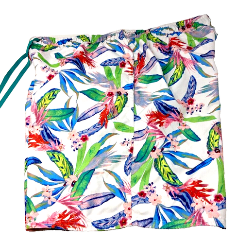 Mens Tropical Hawaiian Swim Trunks XL White Outdoor Oasis Pockets Mesh lined - Picture 3 of 12