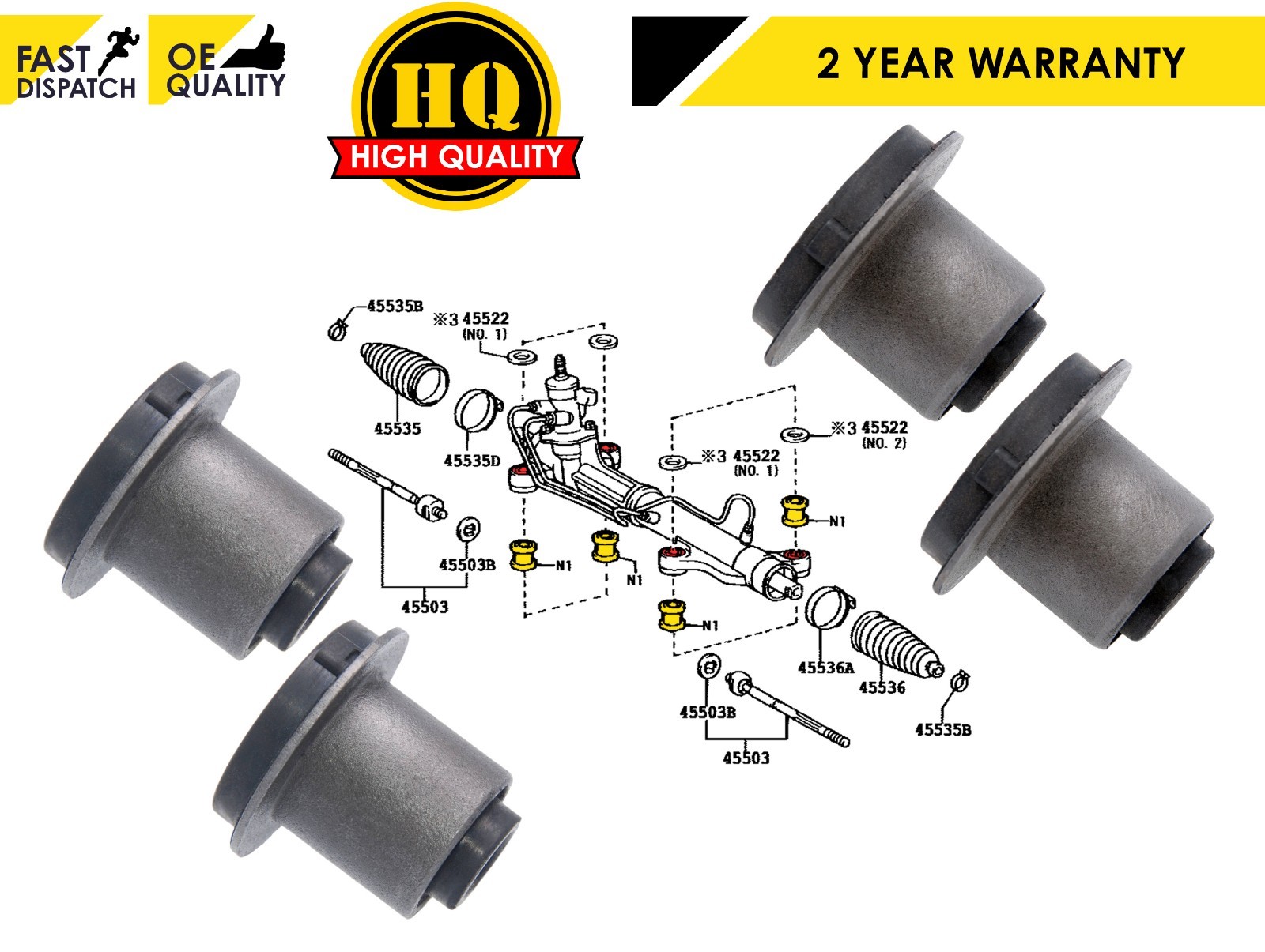 FOR TOYOTA AVENSIS VERSO 2001-2009 2.0 D4D VVTI NEW INNER TIE TRACK RACK ROD END