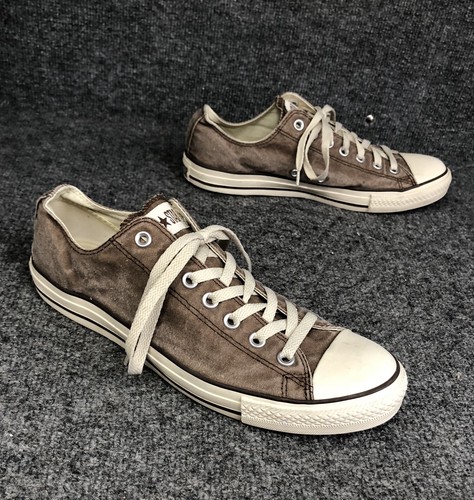Brown Acid Wash Low Top Sneakers Mens 