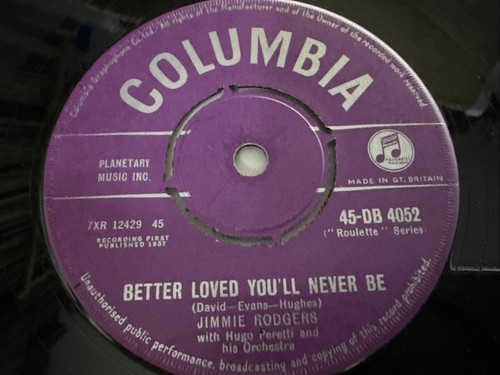 Jimmie Rodgers - Kisses Sweeter Than Wine 7" Vinyl Single Record - Picture 3 of 6