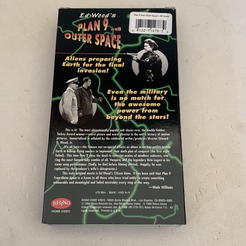 Ed Wood Fuzzy Blue Box Set VHS 3 Tapes Plan 9 Glen Glenda Bride Monster Lugosi - Picture 11 of 24