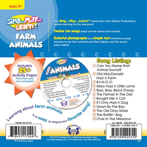 NEU Singen, Spielen, Lernen! Bauernhoftiere Polsterbrett Buch & CD, Vorschule Natur Spaß - Bild 2 von 3