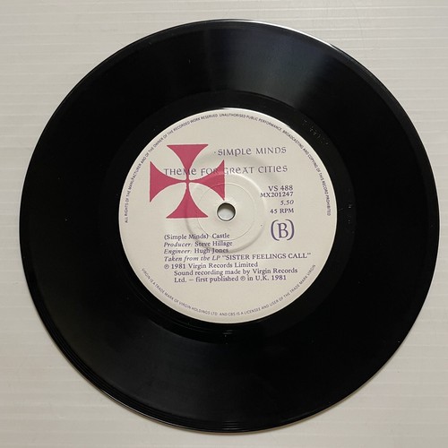 Simple Minds Promised You A Miracle Vinyl Record 7” 45 RPM VS 488 Virgin 1981 - Picture 24 of 24